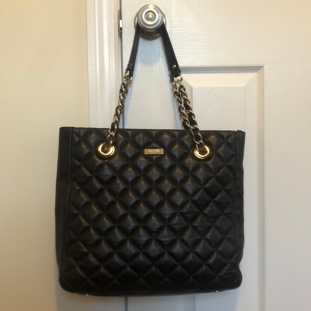 Kate Spade Black Quilter Leather Tote Bag